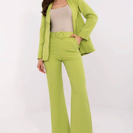 Women's Elegant Flared Pants – High Waist, Belted, with Slip Pockets - MimiStylez