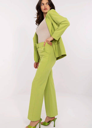 Women's Elegant Flared Pants – High Waist, Belted, with Slip Pockets - MimiStylez