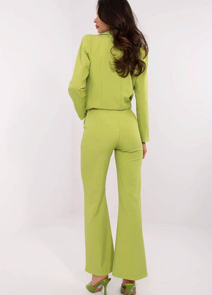 Women's Elegant Flared Pants – High Waist, Belted, with Slip Pockets - MimiStylez