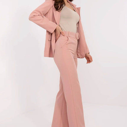 Women's Elegant Flared Pants – High Waist, Belted, with Slip Pockets - MimiStylez