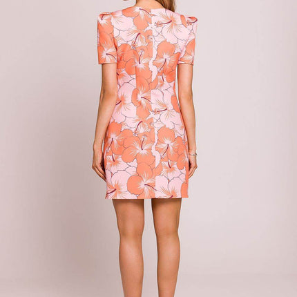 Floral Mini Dress with Puffed Sleeves and Waist-Enhancing Seams - MimiStylez