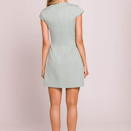 Hourglass Mini Dress with Square Neckline and Short Sleeves - MimiStylez
