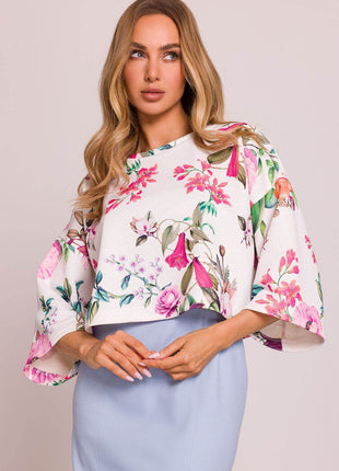 Striped Oversize 3/4 Sleeve Sweater with Boat Neck - MimiStylez