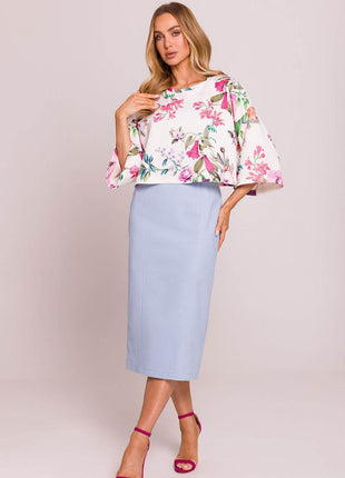 Striped Oversize 3/4 Sleeve Sweater with Boat Neck - MimiStylez