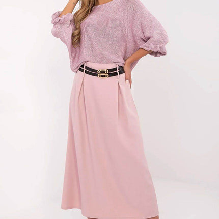 Elegant Maxi Skirt with Front Pleats and Waist Belts - MimiStylez