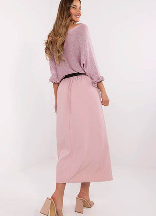 Elegant Maxi Skirt with Front Pleats and Waist Belts - MimiStylez