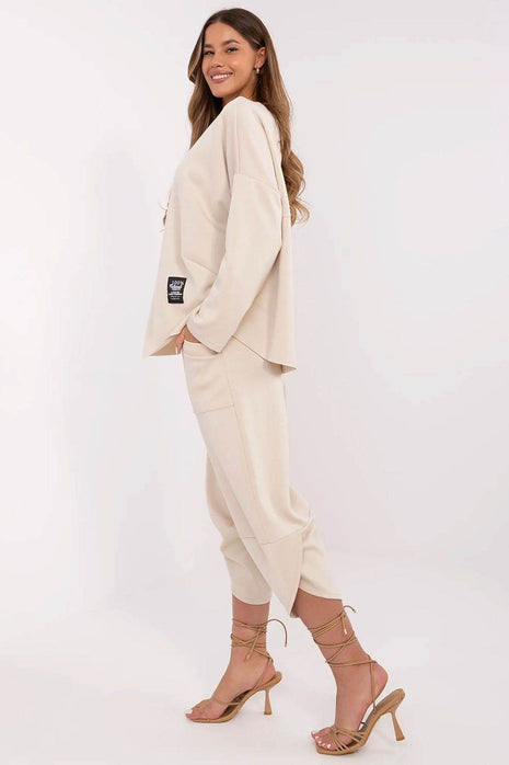 Women's Casual Tracksuit Set with High-Waist Pants & Long Sleeve Sweatshirt - MimiStylez