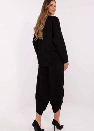 Women's Casual Tracksuit Set with High-Waist Pants & Long Sleeve Sweatshirt - MimiStylez