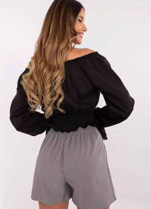 Elegant High-Waisted Skirt Shorts with Pleated Front & Wide Legs - MimiStylez