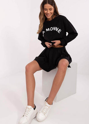 Women's Sweatshirt and Pleated Mini Skirt Set – Casual Comfort with Trendy Style - MimiStylez