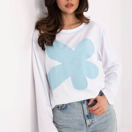 Casual Women’s Blouse with Flower Print and Long Sleeves - MimiStylez