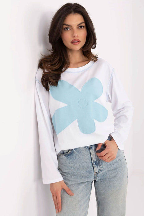 Casual Women’s Blouse with Flower Print and Long Sleeves - MimiStylez