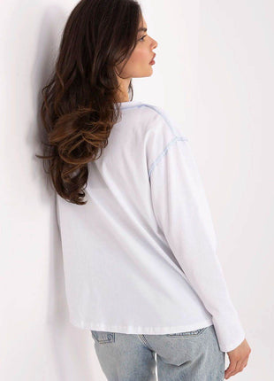 Casual Women’s Blouse with Flower Print and Long Sleeves - MimiStylez