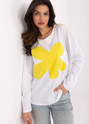 Casual Women’s Blouse with Flower Print and Long Sleeves - MimiStylez