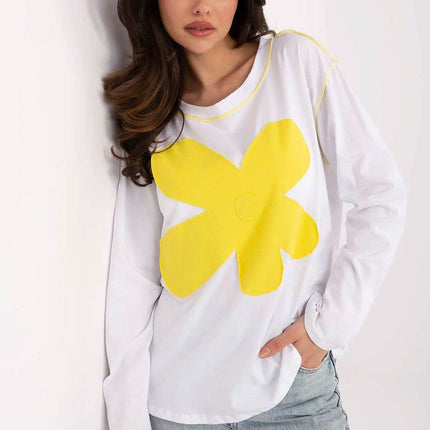 Casual Women’s Blouse with Flower Print and Long Sleeves - MimiStylez