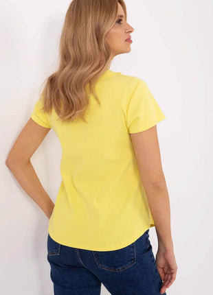 Fitted Ribbed Cotton Blouse with V-Neck and Decorative Buttons - MimiStylez