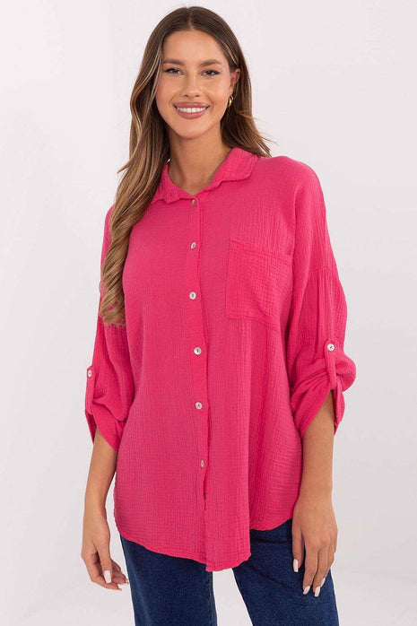 Women's Cotton Muslin Shirt – Lightweight, Breathable & Versatile Everyday Style with Roll-Up Sleeves - MimiStylez