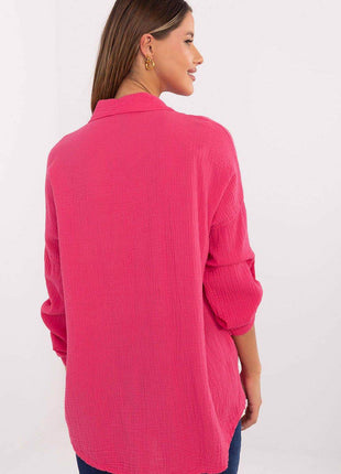 Women's Cotton Muslin Shirt – Lightweight, Breathable & Versatile Everyday Style with Roll-Up Sleeves - MimiStylez