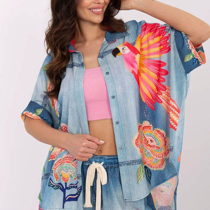 Colorful Floral Printed Viscose Shirt - MimiStylez