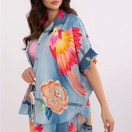 Colorful Floral Printed Viscose Shirt - MimiStylez