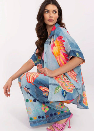 Colorful Floral Printed Viscose Shirt - MimiStylez