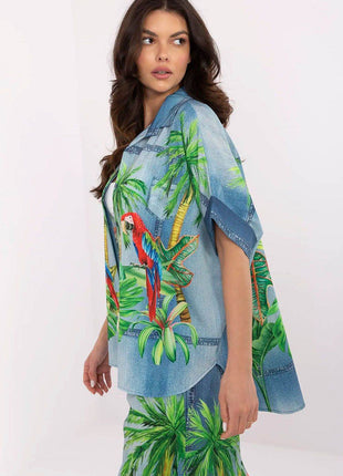 Colorful Floral Printed Viscose Shirt - MimiStylez
