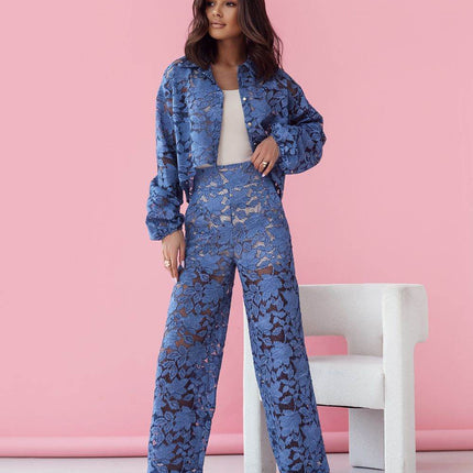 100% Cotton Three-Piece Elegant Lace Set with Camisole and Pants - MimiStylez