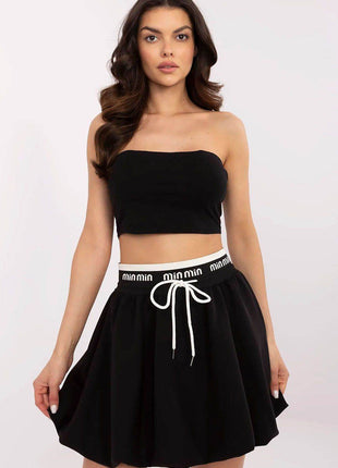Bell-Shaped Mini Skirt with Waist Tie – Casual Chic with Lined Comfort - MimiStylez