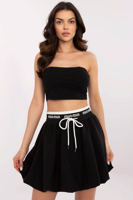 Bell-Shaped Mini Skirt with Waist Tie – Casual Chic with Lined Comfort - MimiStylez
