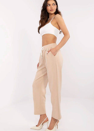 High-Waisted Straight-Leg Sweatpants – Minimalist Style with Tie Waist & Pockets - MimiStylez
