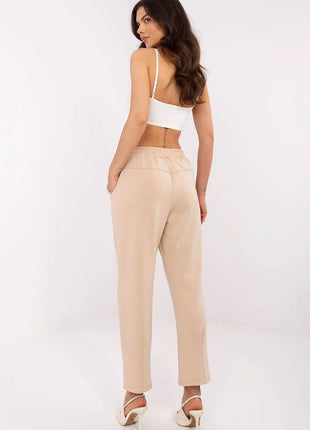 High-Waisted Straight-Leg Sweatpants – Minimalist Style with Tie Waist & Pockets - MimiStylez