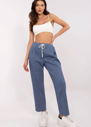 High-Waisted Straight-Leg Sweatpants – Minimalist Style with Tie Waist & Pockets - MimiStylez
