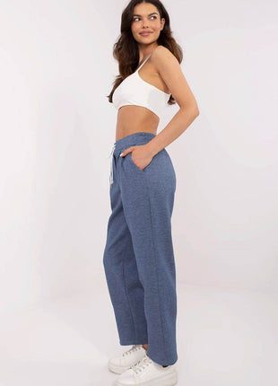 High-Waisted Straight-Leg Sweatpants – Minimalist Style with Tie Waist & Pockets - MimiStylez