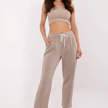High-Waisted Straight-Leg Sweatpants – Minimalist Style with Tie Waist & Pockets - MimiStylez