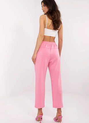 High-Waisted Straight-Leg Sweatpants – Minimalist Style with Tie Waist & Pockets - MimiStylez