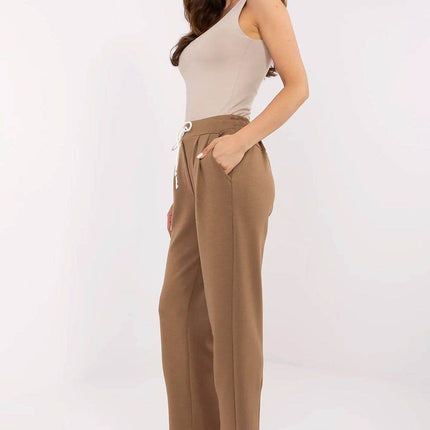 High-Waisted Straight-Leg Sweatpants – Minimalist Style with Tie Waist & Pockets - MimiStylez