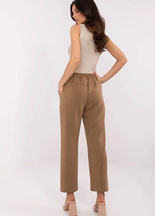 High-Waisted Straight-Leg Sweatpants – Minimalist Style with Tie Waist & Pockets - MimiStylez