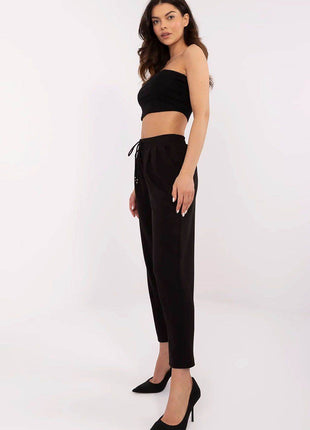 High-Waisted Straight-Leg Sweatpants – Minimalist Style with Tie Waist & Pockets - MimiStylez