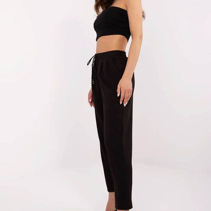 High-Waisted Straight-Leg Sweatpants – Minimalist Style with Tie Waist & Pockets - MimiStylez