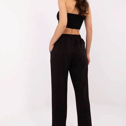 High-Waisted Straight-Leg Sweatpants – Minimalist Style with Tie Waist & Pockets - MimiStylez