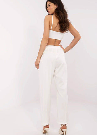 High-Waisted Straight-Leg Sweatpants – Minimalist Style with Tie Waist & Pockets - MimiStylez