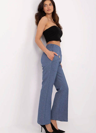 Women's High-Waisted Bell-Leg Sweatpants – Side Pockets & Detachable Brooches - MimiStylez