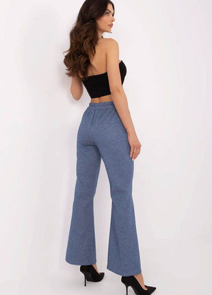 Women's High-Waisted Bell-Leg Sweatpants – Side Pockets & Detachable Brooches - MimiStylez