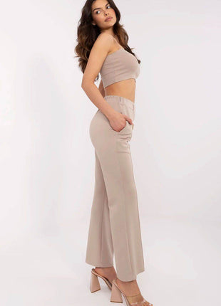 Women's High-Waisted Bell-Leg Sweatpants – Side Pockets & Detachable Brooches - MimiStylez