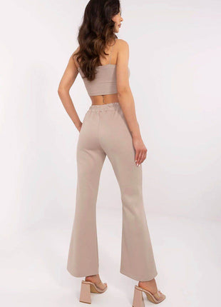 Women's High-Waisted Bell-Leg Sweatpants – Side Pockets & Detachable Brooches - MimiStylez