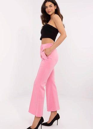 Women's High-Waisted Bell-Leg Sweatpants – Side Pockets & Detachable Brooches - MimiStylez