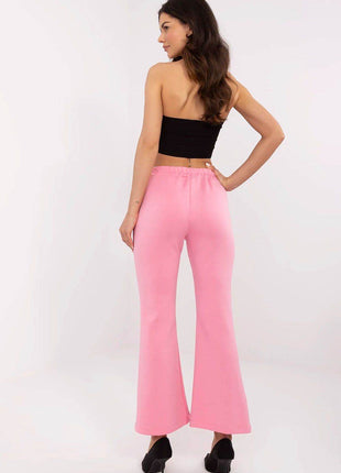 Women's High-Waisted Bell-Leg Sweatpants – Side Pockets & Detachable Brooches - MimiStylez