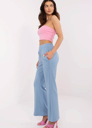 Women's High-Waisted Bell-Leg Sweatpants – Side Pockets & Detachable Brooches - MimiStylez