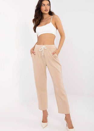 High-Waisted Straight-Leg Sweatpants – Minimalist Style with Tie Waist & Pockets - MimiStylez