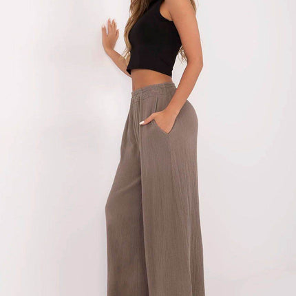 Light Cotton Muslin Palazzo Trousers – Wide-Leg, High-Waist Pants with Pockets - MimiStylez
